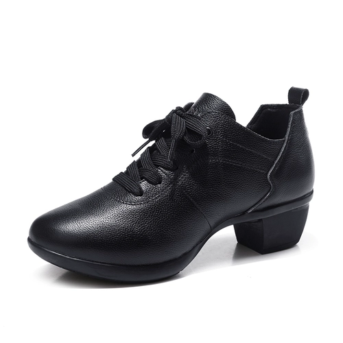 Демисезонные туфли, танцующая спортивная обувь, из натуральной кожи, мягкая подошва