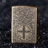 Ретро бронзовая ветрозащитная зажигалка на керосине, креативная старомодная сумка для техники