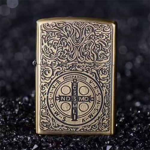 Ретро бронзовая ветрозащитная зажигалка на керосине, креативная старомодная сумка для техники