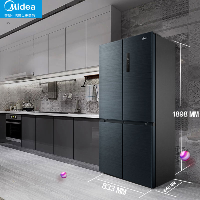 Midea's first-class energy efficiency cross-door refrigerator smart home double door 4 four door large capacity ultra-thin 509