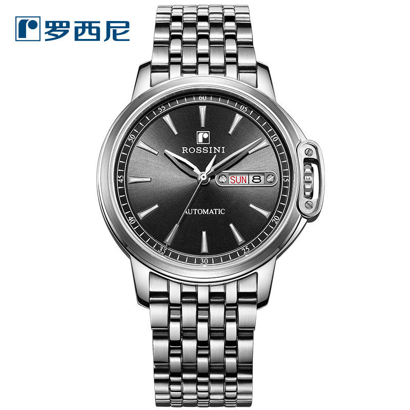 Rossini Watch Medal Series Stainless Steel Calendar Waterproof Business Automatic Mechanical Watch Men's Watch 7633