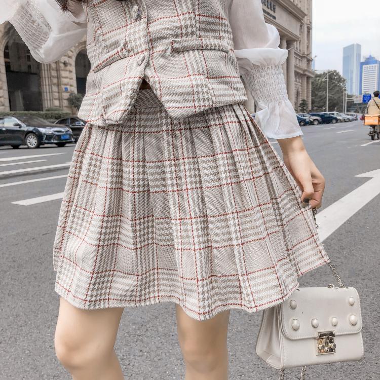 DABI 韓系蝴蝶結拼接百褶裙套裝長袖裙裝 DABI 韓系蝴蝶結拼接百褶裙套裝長袖裙裝