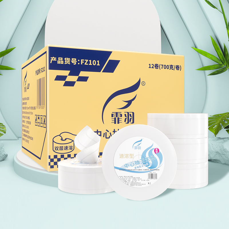 Feiyu Center Toilet Paper Hotel Restroom Commercial Roll Paper Toilet Paper Double Layer 12 Rolls Full Box Wholesale Fz101 Feiyu Center Toilet Paper Hotel Restroom Commercial Roll Paper Toilet Paper Double Layer 12 Rolls Full Box Wholesale Fz101