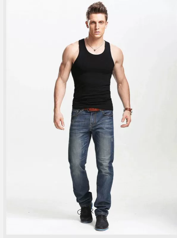 Áo thun cotton thể thao nam mùa hè thoáng khí co giãn đáy quần thể hình thủy triều Slim vest áo sơ mi cỡ lớn áo khoác giả vest nam hàn quốc