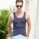 Áo thun cotton thể thao nam mùa hè thoáng khí co giãn đáy quần thể hình thủy triều Slim vest áo sơ mi cỡ lớn áo khoác giả vest nam hàn quốc