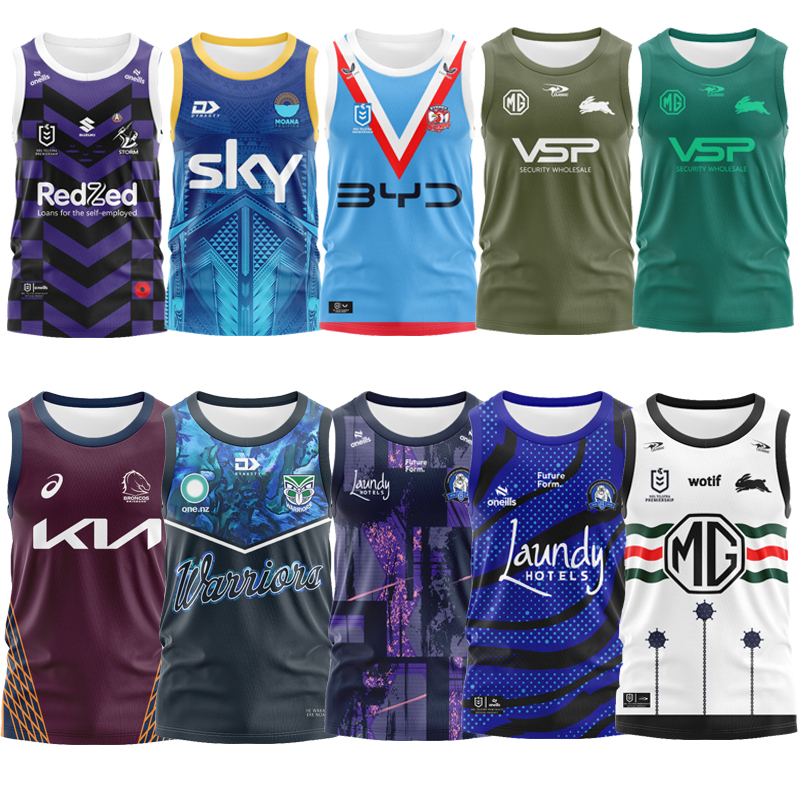 2025Nrl Melbourne Storm Sydney Roosters Pasifika Mustangs Sleeveless Vest Rugby Jersey Rugby
