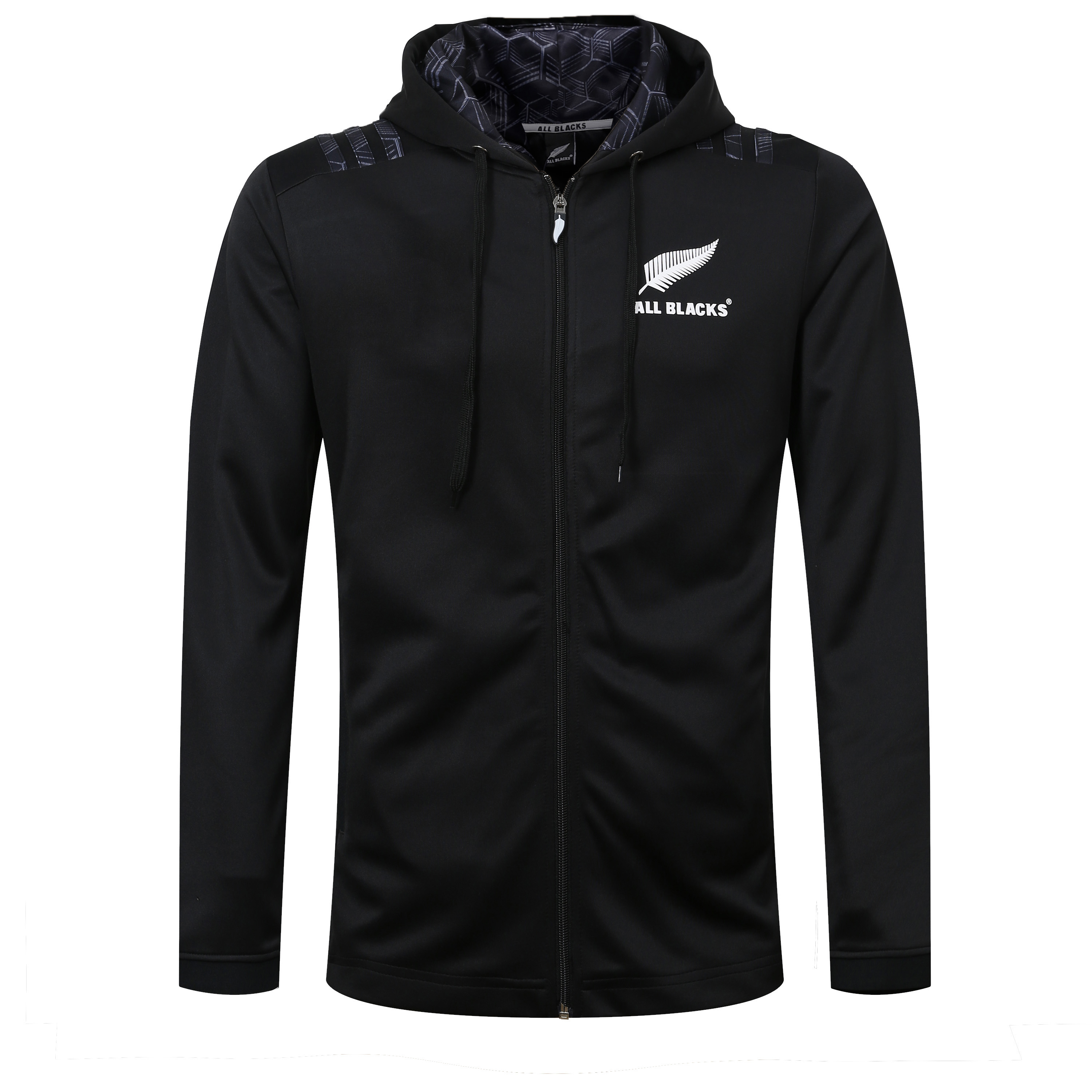 18-19 New Zealand full black jacket with cap zipped rugby suit All Black Rugby Jersey-Taobao