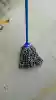 Small round head mop Cotton thread mop cloth Kitchen stairs walkway Wooden pole cheap mop Wooden handle Old mop