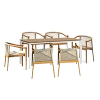 6 стул +160 Стол стола с твердым деревом