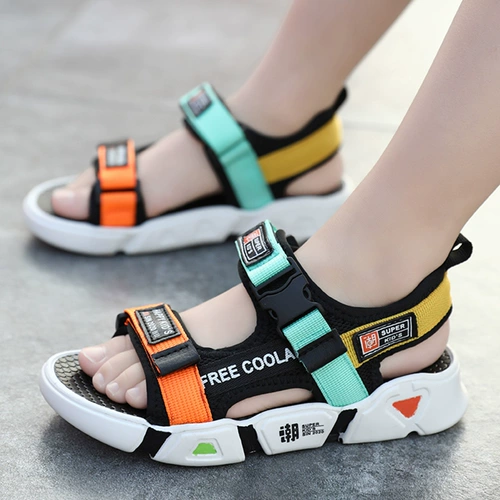 Летние сандалии для мальчиков, нескользящая детская пляжная обувь, 2022, мягкая подошва, подходит для подростков