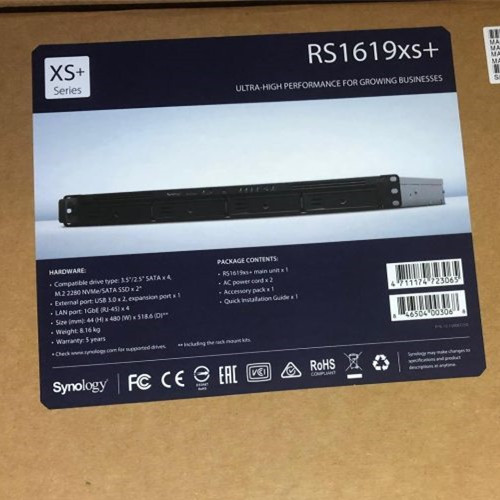 Synology RackStation RS1619XS 4-disk Enterprise Dual Power Server