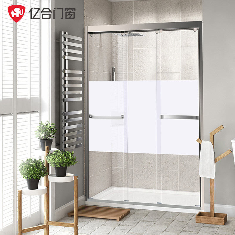 Yihe doors and windows Three-link shower room customization Simple home bathroom customized tempered glass bathroom customization