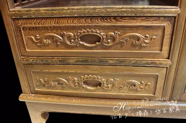 Tủ trà Sideboard Tủ rượu Bữa ăn Tủ cánh gà Ming và Qing Cổ điển Nội thất gỗ gụ tủ 3 buồng