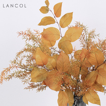 Lancol Brief Simulation Flowers Autumn Orange Color Thousands of golden plant Leaf Living Room Table Placement Flowers Beauty Chen Fake Flowers