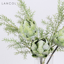 Lancol Brief Light Lavish Emulation Flower Green Kine Golden Pineapple Flower Living-room Prototype Room Decoration Placement Fake Flowers