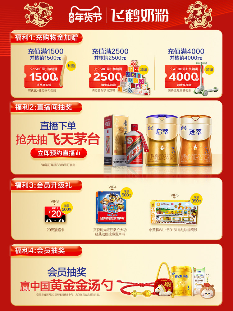 [Official Genuine Product] Feihe Zhuorui Stage 3 Lactoferrin Infant Formula Milk Powder 750g*6 Cans Hmo Upgrade
