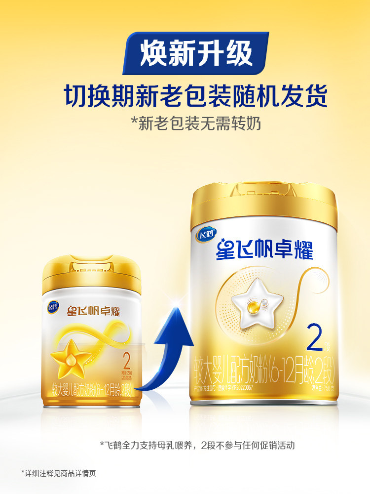 [Official Genuine Product] Feihe Xingfei Fan Zhuoyao A2Β Casein Milk Source Stage 3 Infant Formula 750g*6 Cans 5Hmos