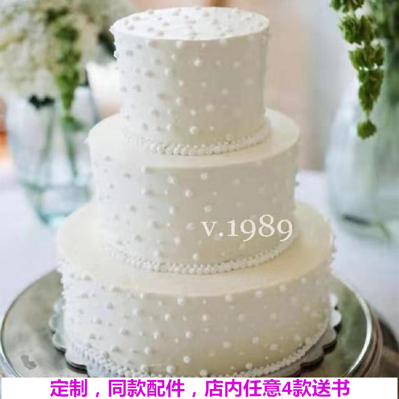 Cake model custom photo props three-layer wedding dress wedding photography pure white decoration sample display net red model