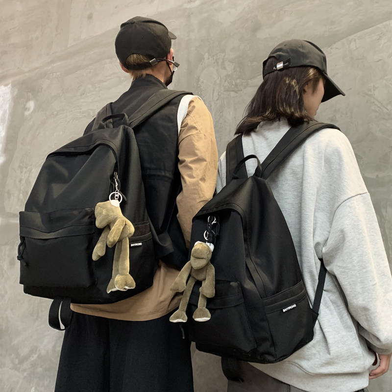 Hong Kong school bag Korean version Harajuku college students all-round backpack Men's fashion trend Women's shoulder bag travel bag trend