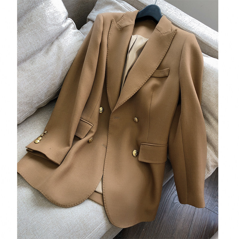 South Korean single-sex goddess Fan Edition Barren Enemy Fine Spinning Pure Wool Australian Wool Suit Jacket Woman 2021 Autumn