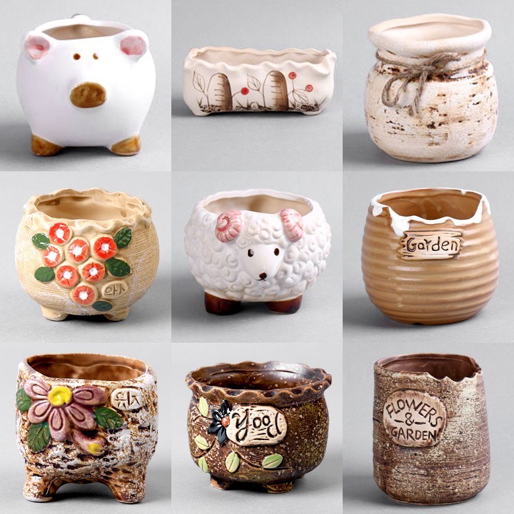 Lovely small flower pot small mini potted ornaments home decoration simple succulent beautiful succulent plant cartoon