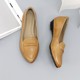 Man Xiansen ແນະນໍາ light retro pointed toe ສະດວກສະບາຍຫນັງແທ້ຂອງ shallow mouth niche soft sole flat commuting shoes 616-29