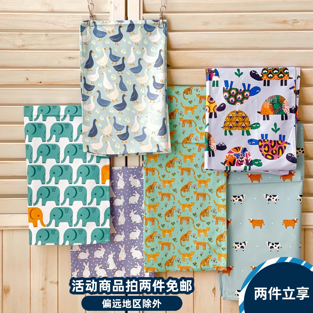 Cute Animal Pure Cotton Kitchen Tea Towels Cover Cloth Table Decoration Eurostyle Duck Rabbit Fox Bull Turtle Butterfly-Taobao