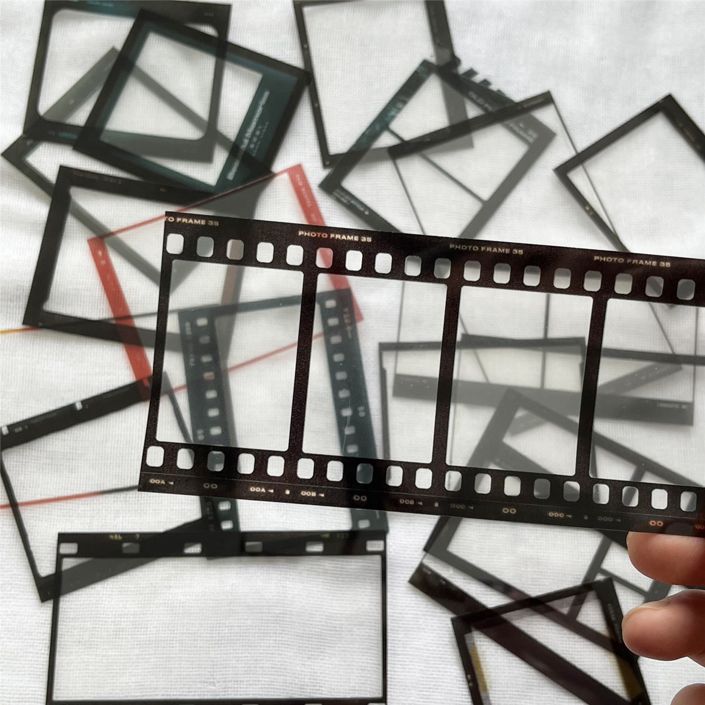 Junk Journal Retro Movie Film Photo Frame Transparent Film Journal Decoration Photo Background Material Paper