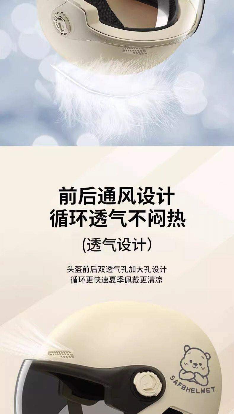 Helmet with new national standard 3C certification for electric motorcycles, suitable for men and women, universal for all seasons in summer, half helmet