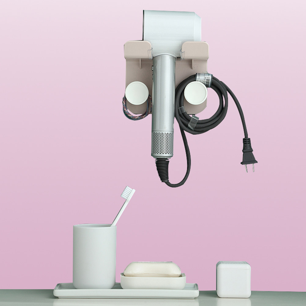 Bathroom Hair Dryer Rack Powder Room Hair Dryer Storage Shelf Wall Hanging Hair Dryer Bracket Shelf Free Punching