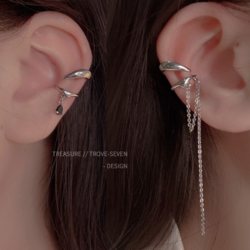 Quantity dealer cavities Tune Design Sense small crowd lukewarm wind asymmetrical flow Sublack drill ear clip No earpierre pair of ear bone clips