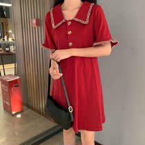 Plus fat plus size summer fat sister loose short-sleeved t-shirt bottom lining mid-length slimming belly-covering Tibetan meat dress