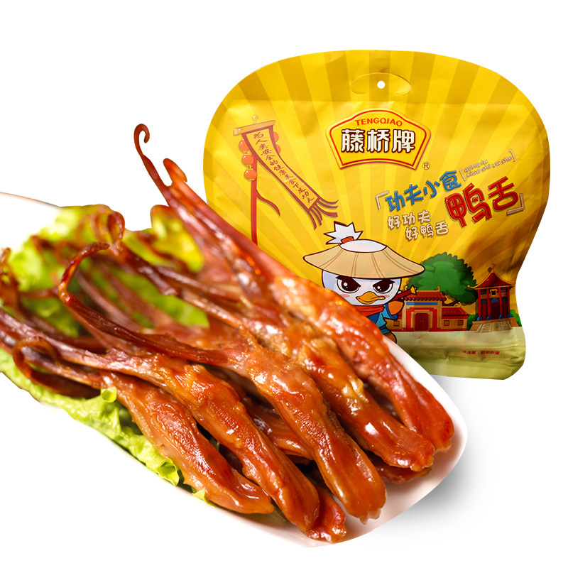 Wenzhou snacks specialty rattan bridge duck tongue characteristics local flavor snacks sauce flavor spicy duck tongue 500g