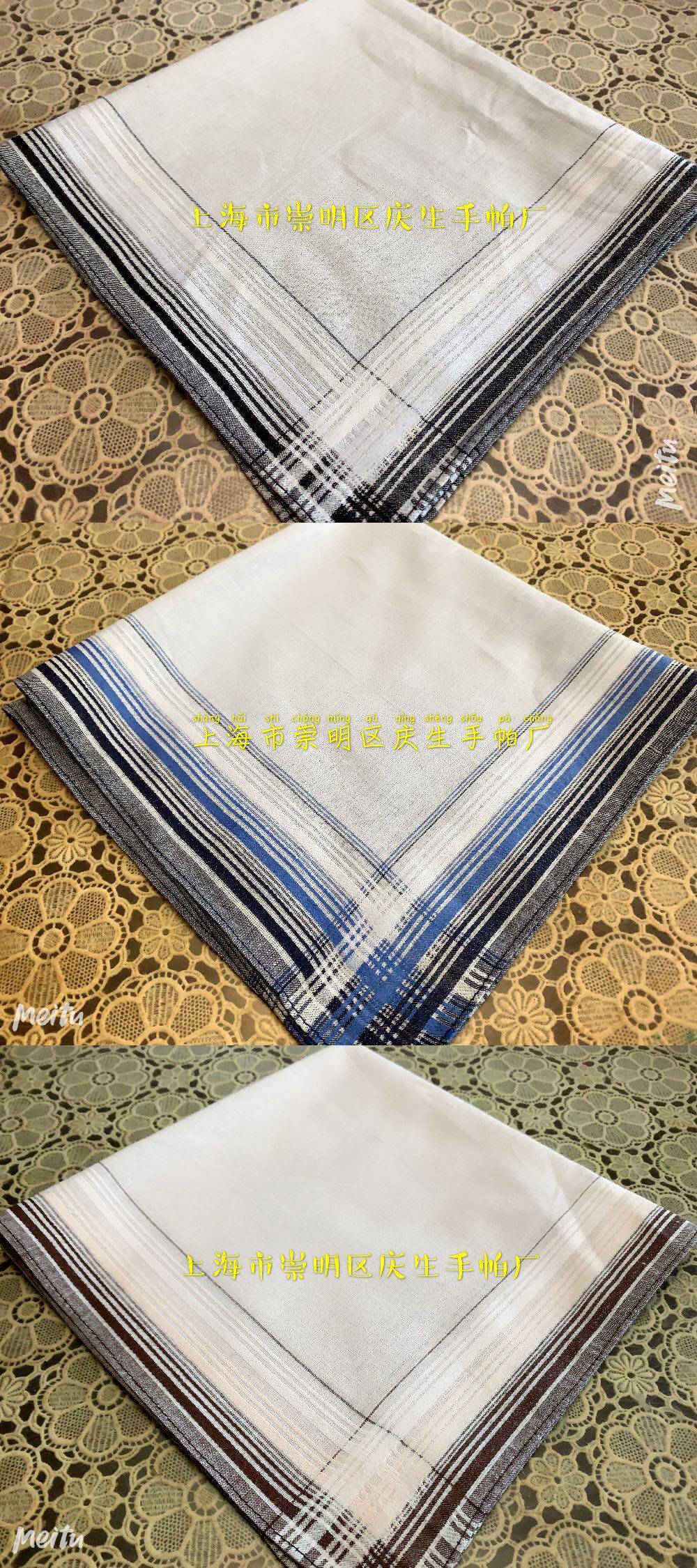 Men's and women's handkerchiefs handkerchiefs foreign trade forged strips 100% cotton export one flower three color square towel manufacturers produce and sell