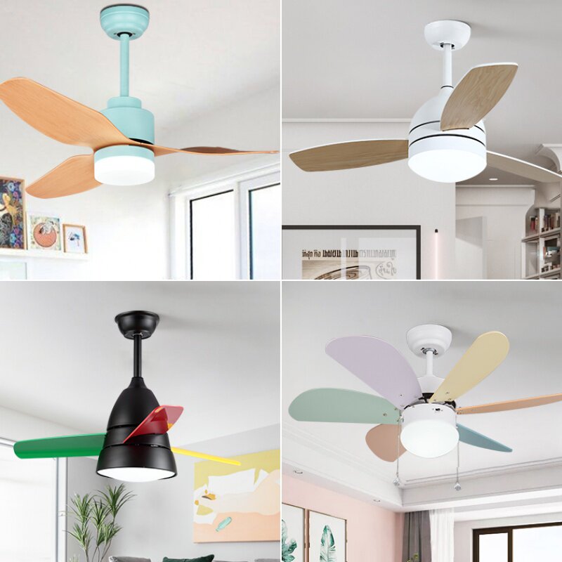 Nordic fan lamp Ceiling fan lamp Modern minimalist guest creative hall lamp Hotel household dining table Electric fan chandelier
