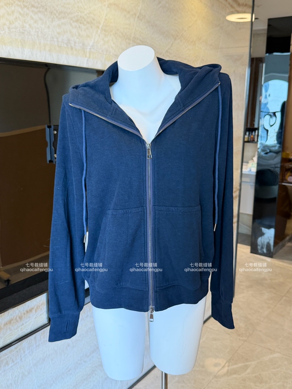 Navy Blue Double-Zip Hooded Sweatshirt Jacket for Women, Autumn and Winter Korean Style, Relaxed Fit, Slimming Cardigan Hoodie Navy Blue Double-Zip Hooded Sweatshirt Jacket for Women, Autumn and Winter Korean Style, Relaxed Fit, Slimming Cardigan Hoodie