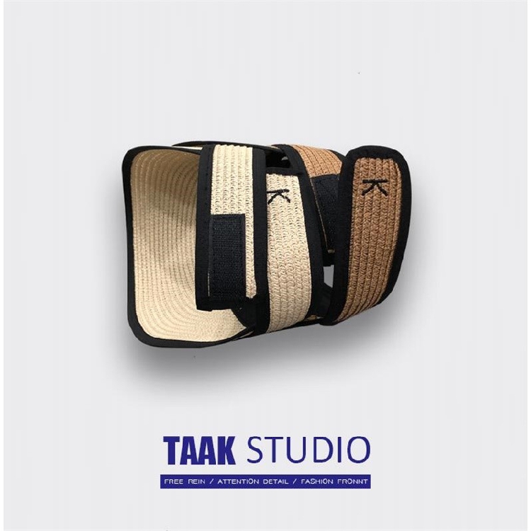 South Korea's new foldable empty top hat sun hat summer breathable sunscreen straw hat female summer seaside vacation beach hat