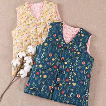 Lady Pure Handmade Cotton Waistcoat Clips Aged Mother Grandmother Autumn Winter Thickened Warm Vest Kan Shoulder Cotton Clothing