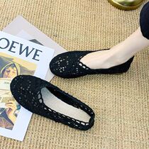 2021 autumn single shoes net shoes breathable mesh old Beijing cloth shoes pregnant women shallow soft soled Bean shoes flat womens shoes