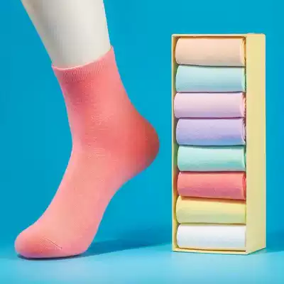 Medium and long white Korean cute personality deodorant autumn and winter New black women's socks old Super fire female