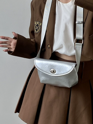 鹿子 Небольшая дизайнерская серебряная нагрудная сумка, ремешок для сумки, небольшая сумка