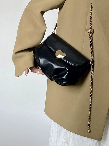 鹿子 Небольшая дизайнерская демисезонная ретро цепь, сумка на одно плечо, на цепочке