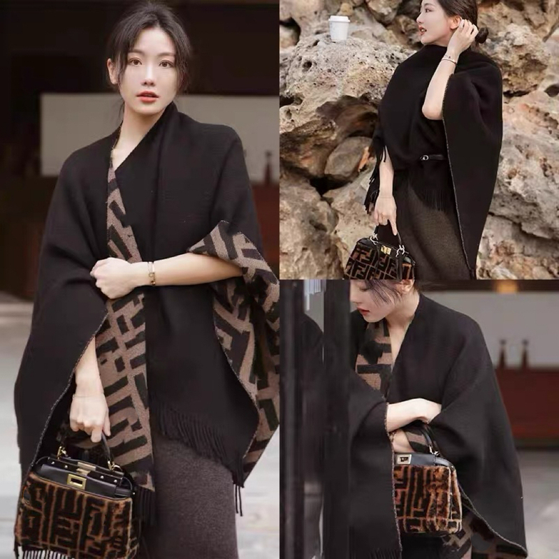 26 Single Yichun Style Autumn and Winter Double-Sided Wool Cashmere Thickened Shawl Cape Large Scarf Outerwear Cape Coat for Women 26 Single Yichun Style Autumn and Winter Double-Sided Wool Cashmere Thickened Shawl Cape Large Scarf Outerwear Cape Coat for Women
