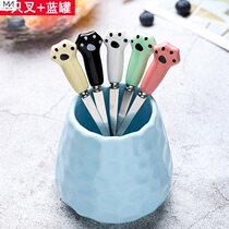 Fruit fork set creative cute baby fork stainless steel children safety cartoon animal home tie fruit