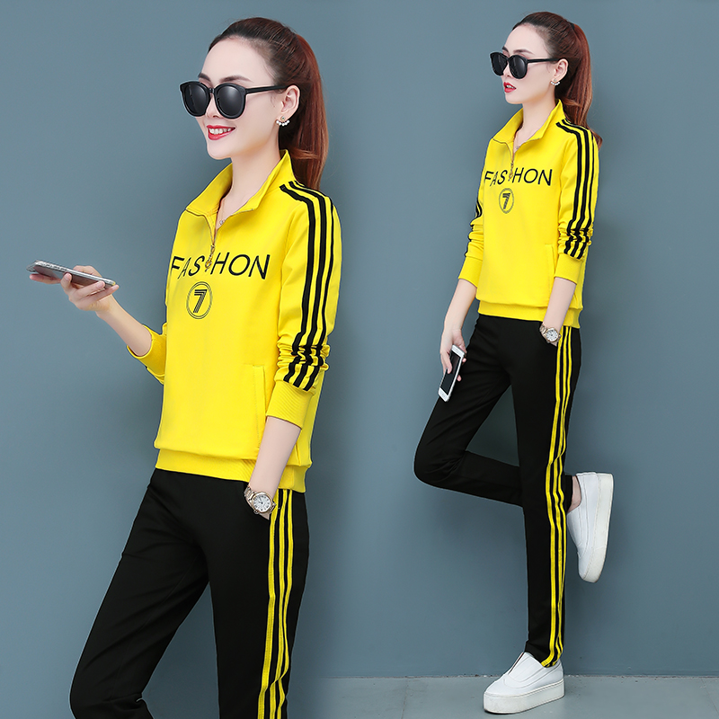 景绪时尚女士套装女2019新款两件套时尚休闲运动服韩版卫衣两件套