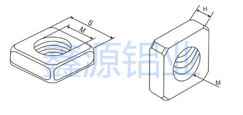 Đai ốc vuông Dây đai ốc vuông Đai ốc đai ốc vuông góc m5 m6 m8 - Chốt