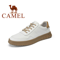 Camel leather shoes mens leather top layer cowhide autumn soft bottom soft leather flat bottom shoes white mens shoes 2022 new