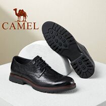 Camel leather shoes mens leather brand autumn business casual soft bottom soft leather British mens shoes 2022 new