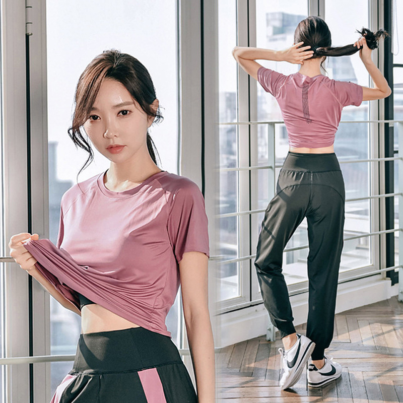 Sports Suit for Women in Summer, Spring and Autumn, Loose-Fitting Morning Running, Gym, Outdoor Running, Quick-Drying Clothing, Casual Fitness Yoga Clothing