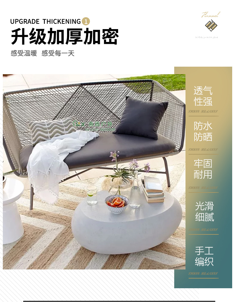 Ban công ngoài trời wicker ghế thời trang sáng tạo bàn ghế mây sân khách sạn biệt thự mây ghế sofa ba mảnh đồ nội thất mềm - Bàn ghế ngoài trời / sân ghế sân thượng